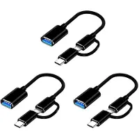 ISTOVO 3X 2-in-1 USB 3.0 OTG-Adapterkabel Type-C Micro-USB Naar USB 3.0-Interfaceconverter voor Oplaadkabel voor Mobiele Telefoon Lijn-Zwart