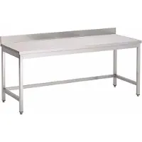 Gastro-Inox RVS werktafel met achteropstand, zonder onderblad, 1000(l)x600(d)x850(h)mm