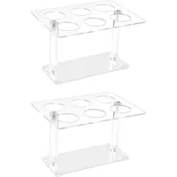 Typecat 2Pcs Cone Holder, Clear Acrylic Ice Cream Cone Holder, Cone Display Stand, Sushi Hand Roll Stand Cone Holders (6 Holes)