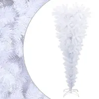 Prolenta Maison Exclusive - Kunstkerstboom met standaard, omgekeerd, wit, 120 cm
