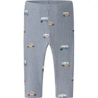 Name it Leggings 'NBMOTTOMAN JOHN' donkerbeige / duifblauw / wit