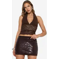 Busem Hoog-Taille Bodycon Pailletten Minirok