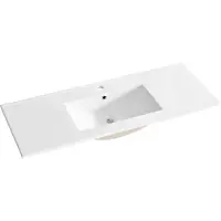 AC-DÉCO Keramische wastafel, meubelmodel, 121x46 cm, wit, glanzend, rechthoekig