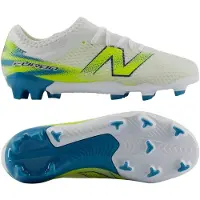 New Balance Furon V9 Team Gras Voetbalschoenen (FG) Kids Wit Geel Blauw
