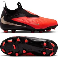 Nike Phantom 6 High Academy Gras / Kunstgras Voetbalschoenen (MG) Kids Zwart Felrood Goud