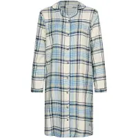 Pastunette Nachthemd 'Frosty Checks' crème / donkerblauw