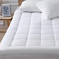 Markenlos Koelende matrastopper in queensize – kussentop met alternatief donsvulling (geschikt voor matrassen van 8-21 inch dik) – matrashoes