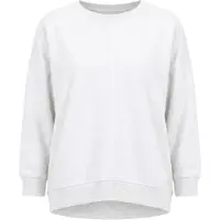 Ulla Popken - Dames - Long sweatshirt oversized ronde hals lange mouwen - Off-white - Maat 54+