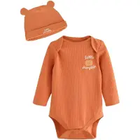 Next Rompertje/body mandarijn / pasteloranje / wit
