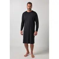 JP 1880 Regular Fit nachtjapon zwart, Effen