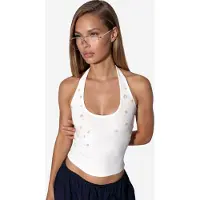 Busem Geborduurde Slim-Fit Mouwloze Blouse