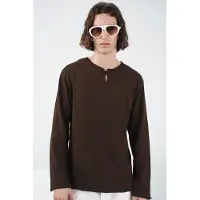 Giesto Heren Katoenen Runde Hals Lange Mouw T-Shirt