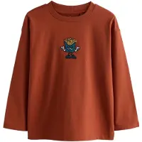 Next Shirt blauw / honing / donkeroranje / wit