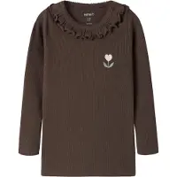 Name it Shirt 'NMFNAISY' chocoladebruin / lichtgroen / rosa