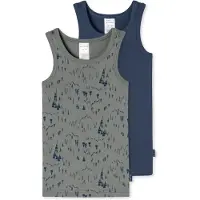 Schiesser Onderhemd ' Fine Rib Multi ' donkerblauw / kaki