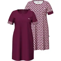 Ulla Popken Nachthemd bordeaux / wit