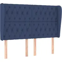 vidaXL Hoofdbord met randen 163x23x118/128 cm stof blauw