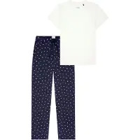 Schiesser Pyjama 'Mix & Relax' donkerblauw / wit