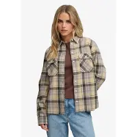 Superdry Blouse lichtbruin / grijs / olijfgroen / wit