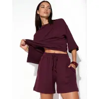 Busem Middenhoog Taille Trekkoord Sweatshorts