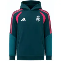 Adidas Real Madrid Hoodie 2026-2027 Kids Donkergroen Roze Wit
