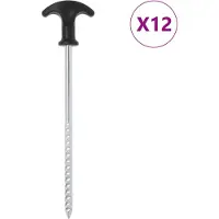 vidaXL Tentharingen 12 st Ø7 mm 20 cm gegalvaniseerd staal