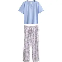 Next Pyjama lichtblauw / bessen / wit