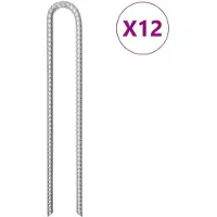 vidaXL Tentharingen 12 st U-vormig Ø12 mm 41,5 cm gegalvaniseerd staal