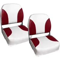 Markenlos Bootstoel Fidelia – Klapstoel – Kunstleer – 41,5 x 39 x 51 cm – Set van 2 – Wit/Rood