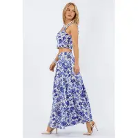 Busem Floral Hoge Taille Midi A-Lijn Plissé Rok
