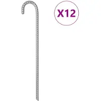 vidaXL Tentharingen 12 st Ø12 mm 41,5 cm gegalvaniseerd staal