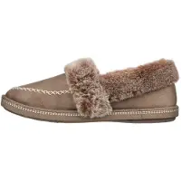 SKECHERS Dames Cosy CampF Leren Pantoffels (Taupe)