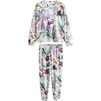 Next Pyjama smaragd / bessen / oudroze / wit