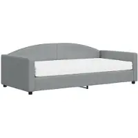 vidaXL Slaapbank met matras 100x200 cm stof lichtgrijs
