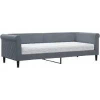 vidaXL Slaapbank met matras 80x200 cm fluweel donkergrijs
