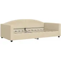 vidaXL Slaapbank 100x200 cm stof crèmekleurig