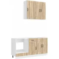 vidaXL Keukenelement KALMAR, 5 stuks, Sonoma-eiken fineer