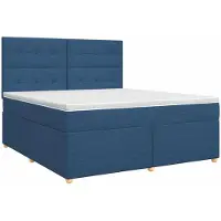 vidaXL Boxspringbed met matras met hoofdeinde Blauw 140 x 190 cm Stof