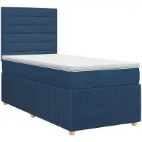 vidaXL Boxspringbed met matras met hoofdeinde Blauw 90 x 190 cm Stof