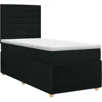 vidaXL Boxspringbed met matras met hoofdeinde Zwart 90 x 190 cm Stof