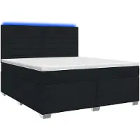 vidaXL Boxspringbed met matras, zwart, 180 x 200 cm, gestoffeerd