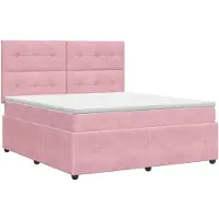 vidaXL Boxspringbed met matras Roze 140 x 190 cm Fluweel