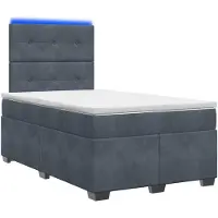 vidaXL Boxspringbed met matras, donkergrijs, 120 x 200 cm, fluweel