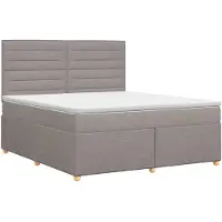 vidaXL Boxspringbed met matras met hoofdeinde Taupe 140 x 200 cm Stof