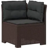 vidaXL 2-Zits Tu bank met Kussens Rattan Look 2-zits PP Bruin