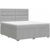 vidaXL Boxspringbed met matras Lichtgrijs 180 x 200 cm Stof