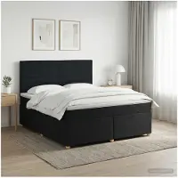 vidaXL Boxspringbed met matras met hoofdeinde Zwart 160 x 200 cm Stof