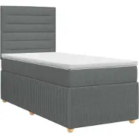 vidaXL Boxspringbed met matras met hoofdeinde Donkergrijs Enkel Stof