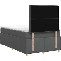 vidaXL Boxspringbed met matras Donkergrijs 120 x 200 cm Stof