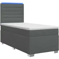 vidaXL Boxspringbed met matras, donkergrijs, 100 x 200 cm, met stoffen bekleding
